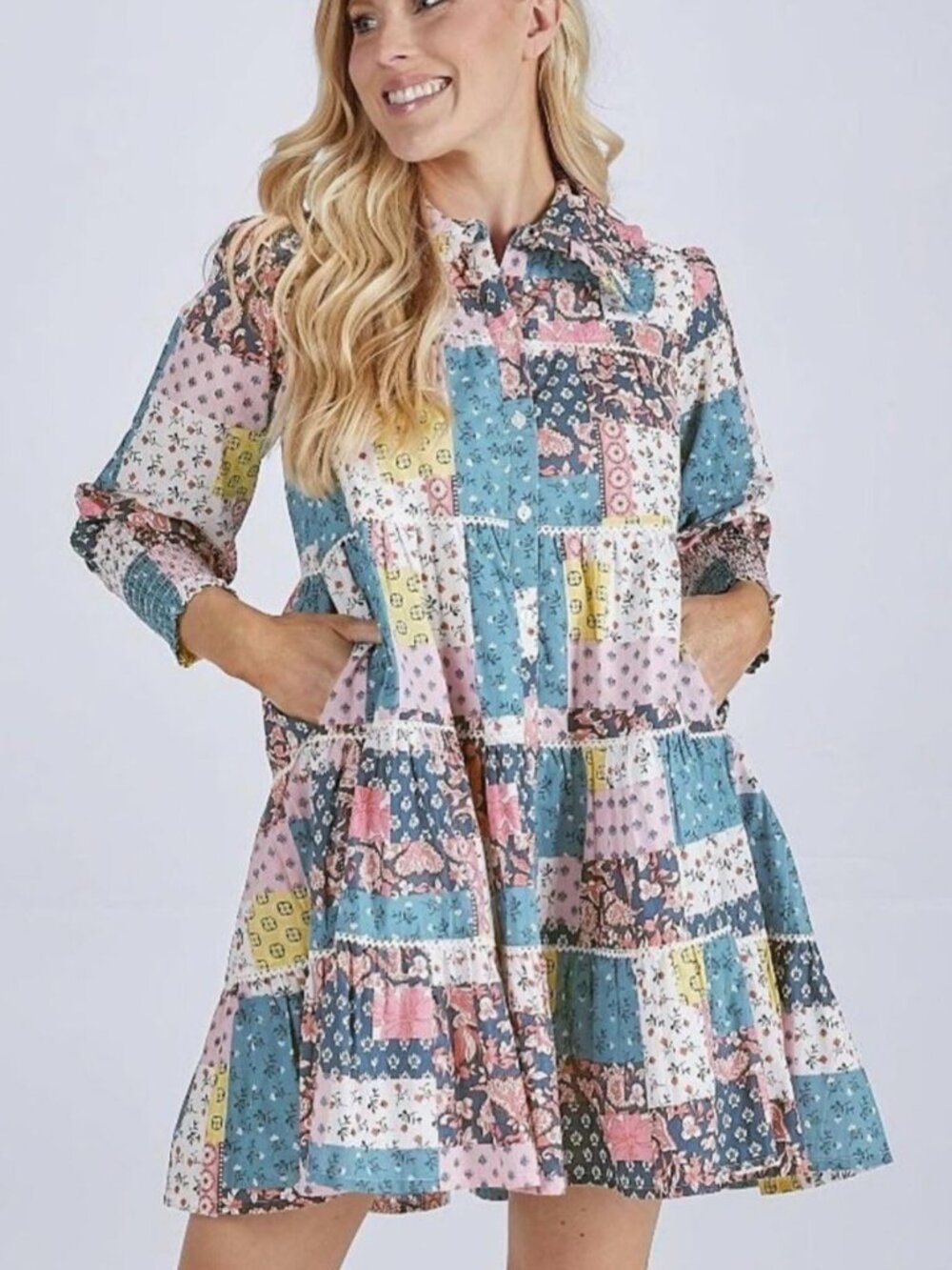 Simply Southern Allie Quilted Patchwork Pattern Dress ~ NWT ~ Large